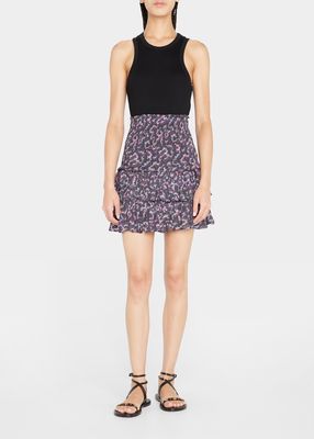 Naomi Smocked Tiered Mini Skirt