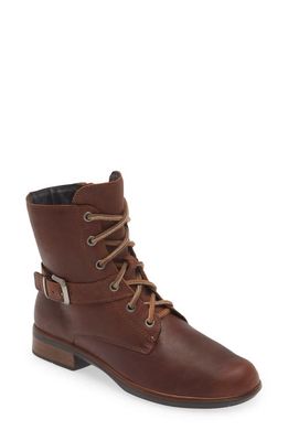 Naot Alize Zip Combat Boot in Soft Cognac Leather