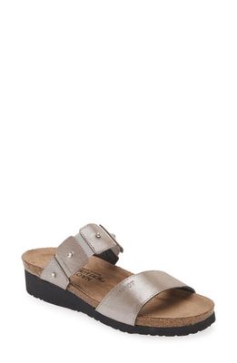 Naot 'Ashley' Sandal in Silver Threads Leather 