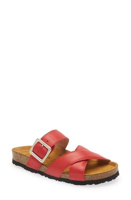 Naot Chicago Crossband Slide Sandal in Kiss Red Leather