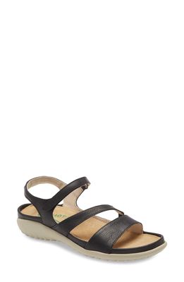 Naot 'Etera' Sandal in Soft Black Leather