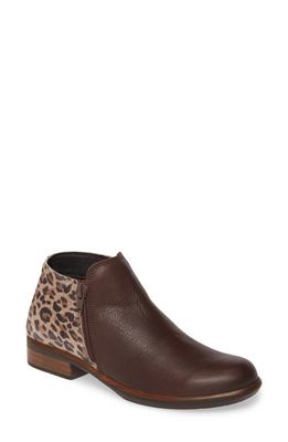 Naot 'Helm' Bootie in Brown/Cheetah Print Leather