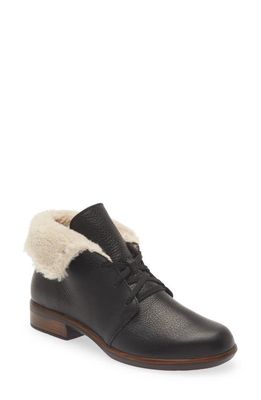 Naot Pali Faux Shearling Lined Bootie in Soft Black Leather
