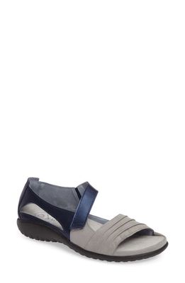 Naot 'Papaki' Sandal in Grey/Blue Nubuck Leather