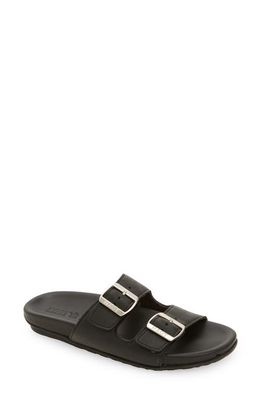 Naot Santo Slide Sandal in Soft Black Leather