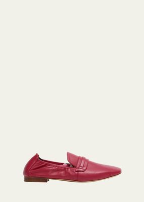 Napa Leather Elastic Ballerina Loafers