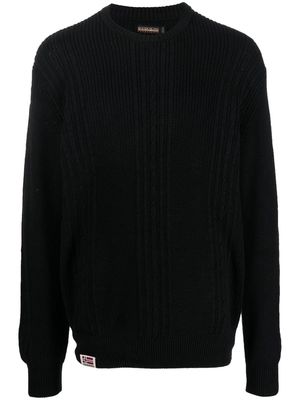 Napapijri cable-knit cotton jumper - Black