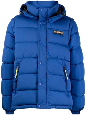 Napapijri detachable-sleeve padded jacket - Blue