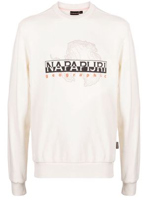 Napapijri graphic-print cotton sweatshirt - White