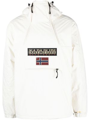 Napapijri logo-patch hooded jacket - White
