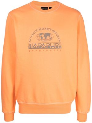 Napapijri logo-print cotton sweatshirt - Orange