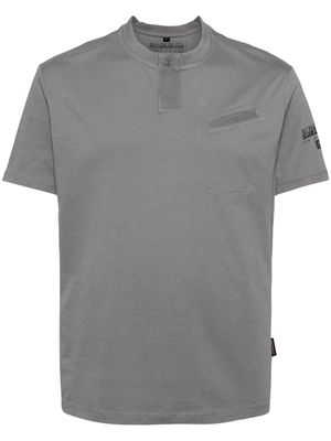 Napapijri logo-print cotton T-shirt - Grey