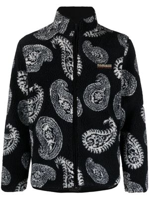 Napapijri paisley-print fleece jacket - Black