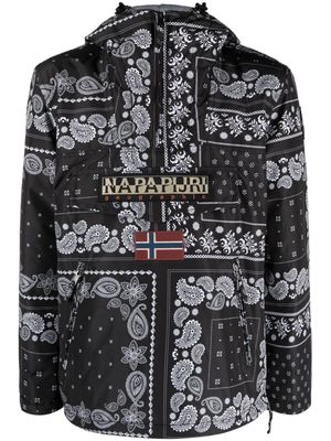 Napapijri paisley-print hooded jacket - Black