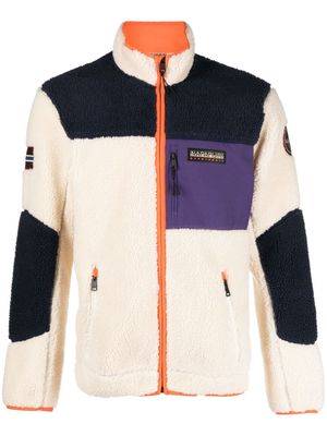 Napapijri panelled fleece jacket - White