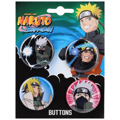Naruto Set of Four 1.25"  Buttons