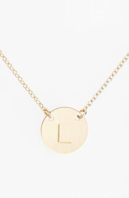 Nashelle 14k-Gold Fill Anchored Initial Disc Necklace in 14K Gold Fill L 