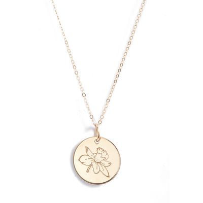 Nashelle Birth Flower Necklace in 14K Gold Fill - March 