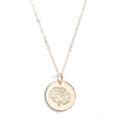 Nashelle Birth Flower Necklace in 14K Gold Fill - October 