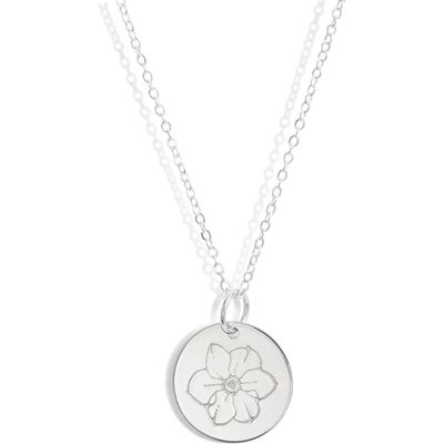 Nashelle Birth Flower Necklace in Sterling Silver - December 