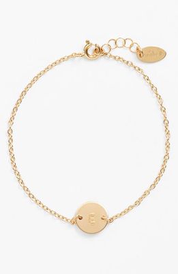 Nashelle Initial Mini Disc Bracelet in 14K Gold Fill E 