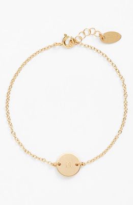 Nashelle Initial Mini Disc Bracelet in 14K Gold Fill M 