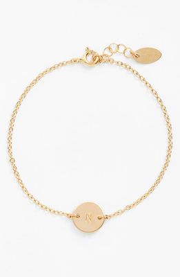 Nashelle Initial Mini Disc Bracelet in 14K Gold Fill N 