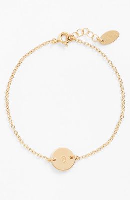 Nashelle Initial Mini Disc Bracelet in 14K Gold Fill Q 