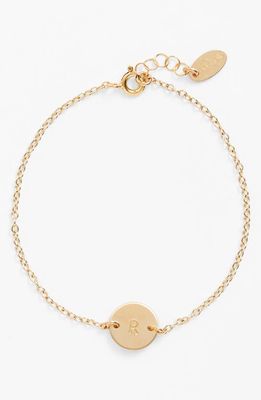 Nashelle Initial Mini Disc Bracelet in 14K Gold Fill R 