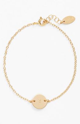 Nashelle Initial Mini Disc Bracelet in 14K Gold Fill Y 