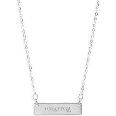 Nashelle Mama Bar Pendant Necklace in Sterling Silver 