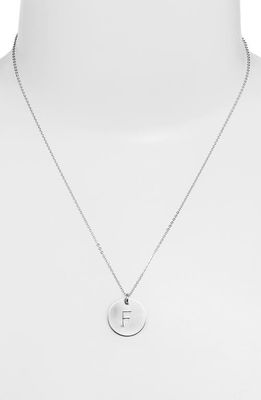 Nashelle Sterling Silver Initial Disc Necklace in Sterling Silver F 