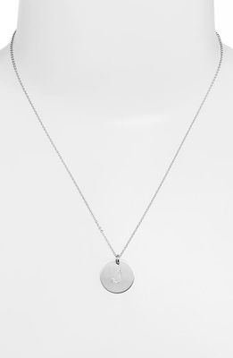 Nashelle Sterling Silver Initial Disc Necklace in Sterling Silver J 