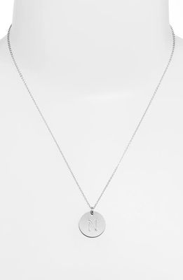 Nashelle Sterling Silver Initial Disc Necklace in Sterling Silver N 