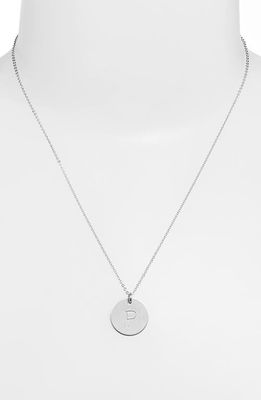 Nashelle Sterling Silver Initial Disc Necklace in Sterling Silver P 