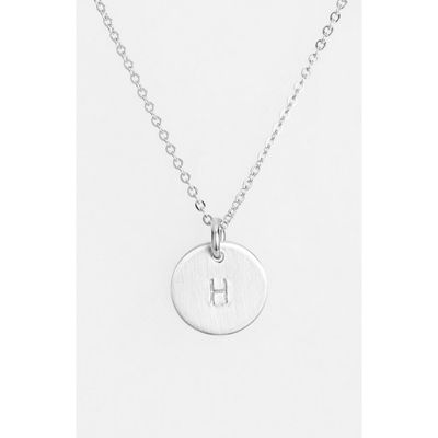 Nashelle Sterling Silver Initial Mini Disc Necklace in Sterling Silver H 