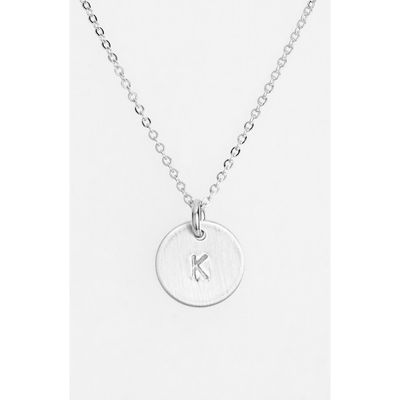 Nashelle Sterling Silver Initial Mini Disc Necklace in Sterling Silver K 