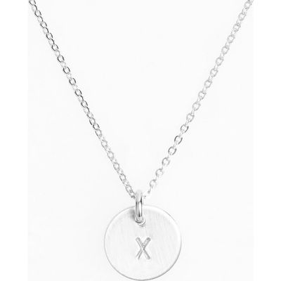 Nashelle Sterling Silver Initial Mini Disc Necklace in Sterling Silver X 