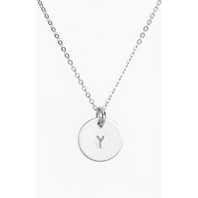 Nashelle Sterling Silver Initial Mini Disc Necklace in Sterling Silver Y 