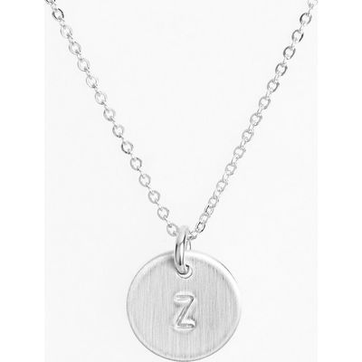 Nashelle Sterling Silver Initial Mini Disc Necklace in Sterling Silver Z 