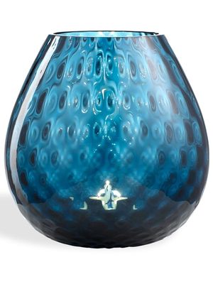 NasonMoretti Macramé glass candle holder - Blue