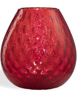 NasonMoretti Macramé glass candle holder - Red