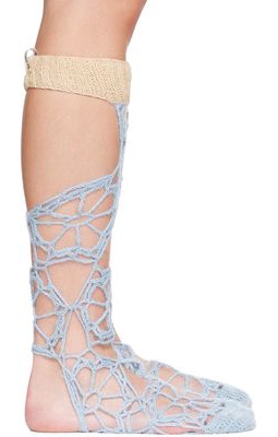 nastyamasha SSENSE Exclusive Blue Crochet Floral Socks