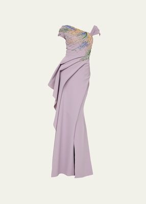 Natalie Beaded Draped Gown