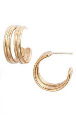 Natalie Joy Divide Hoop Earrings in Brass