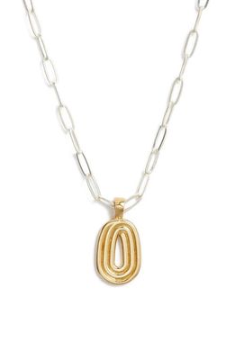 Natalie Joy Spiral Pendant Necklace in Brass/Silver