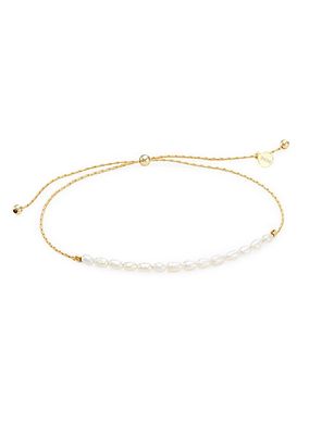 Natalya 14K-Gold-Plated & 2-2.5MM Cultured Pearl Bracelet