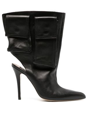 Natasha Zinko 125mm cargo cut-out ankle boots - Black
