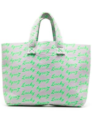 Natasha Zinko all-over Lucky-print tote bag - Green