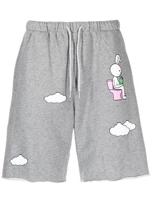 Natasha Zinko Bunny and clouds jogging shorts - Grey